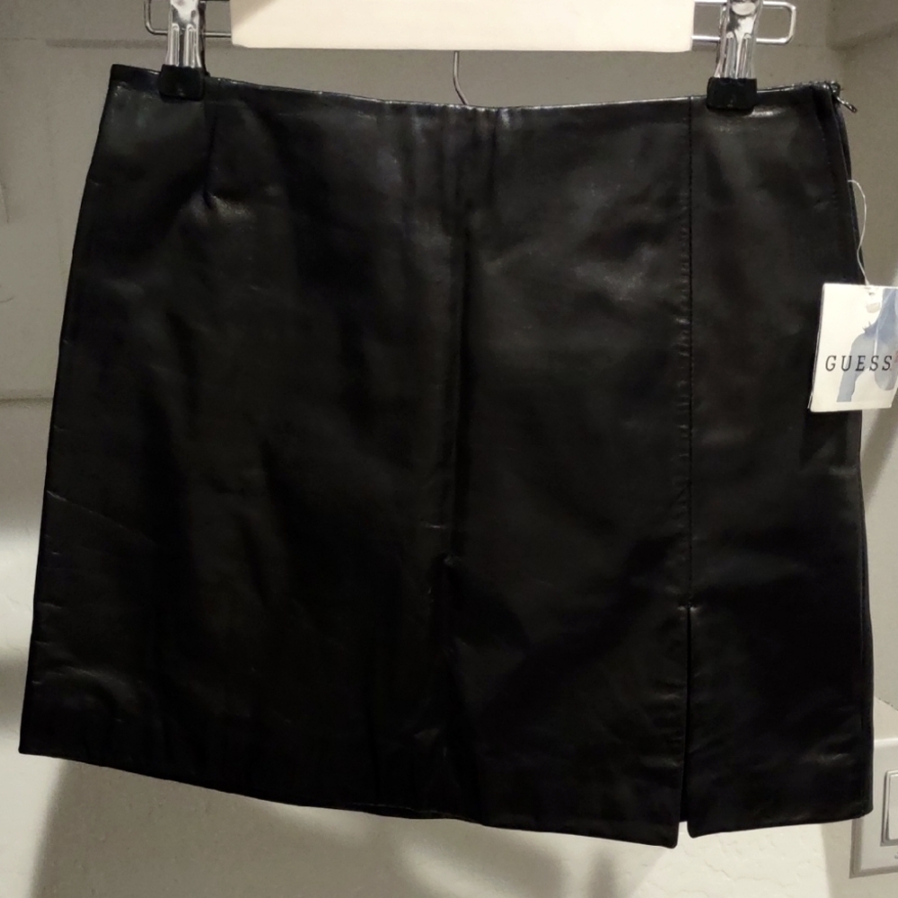 GUESS Black Leather Skirt NWT $160